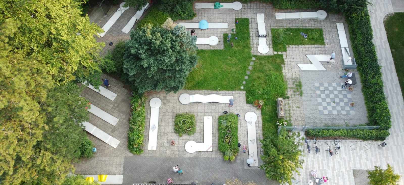 Luftaufnahme der Minigolfanlage Hilden